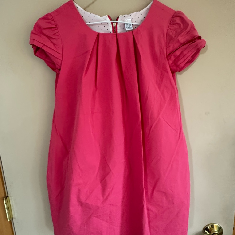 Zara Pink A-line Dress with Puff Sleeves and Peter Pan Collar